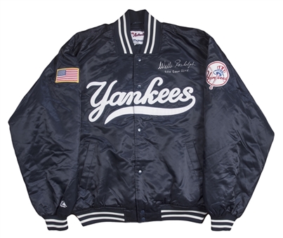 2001 Willie Randolph Game Used and Signed New York Yankees Cold Weather Jacket with 9/11 Memorial Patch (Randolph LOA)